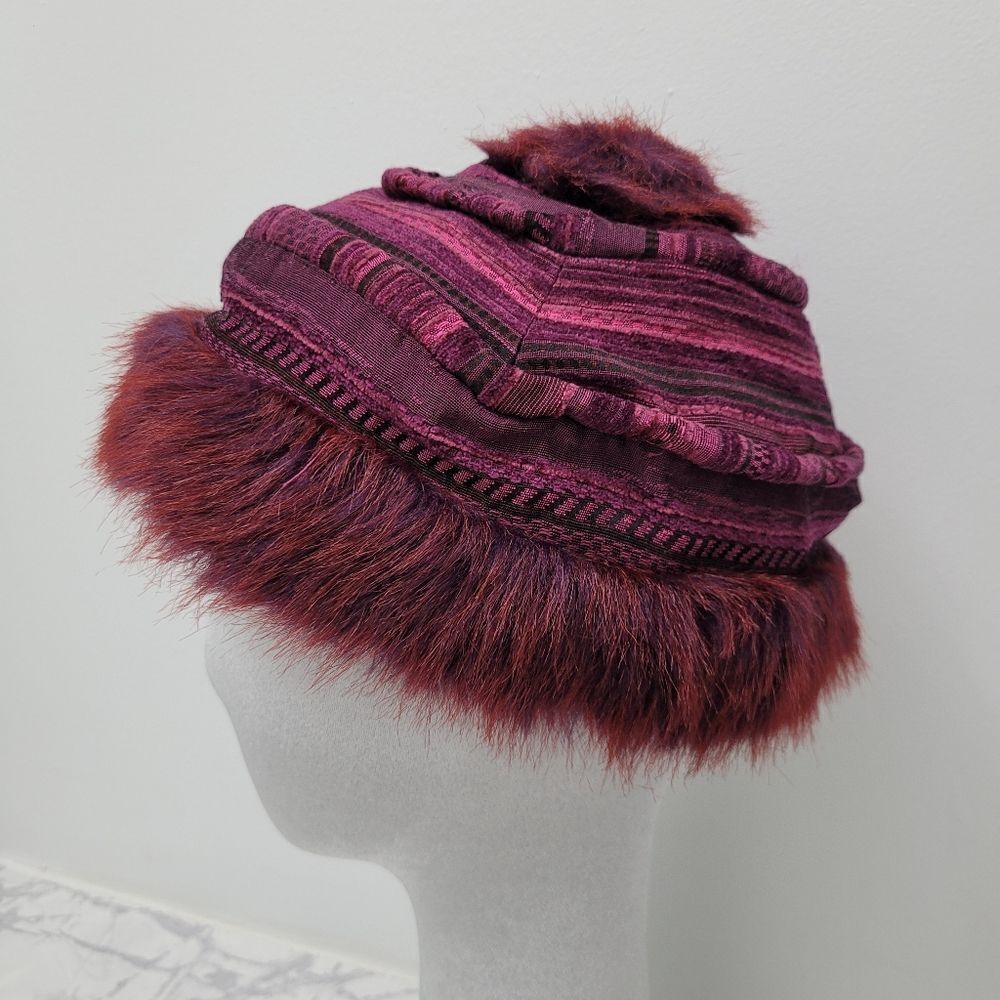 2/$20 France Y2K Burgundy Red Winter Hat